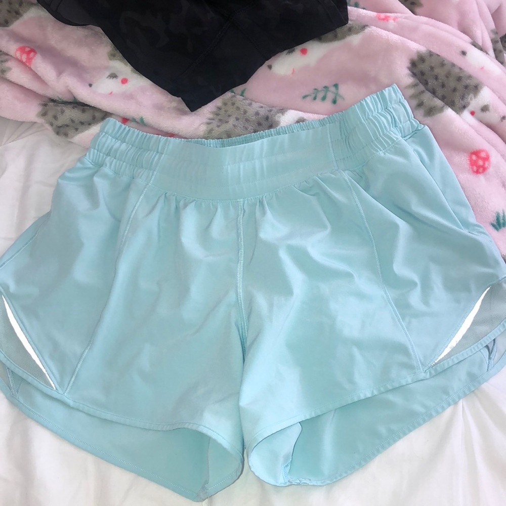 Light blue hotttty hot lululemon shorts 4 inch